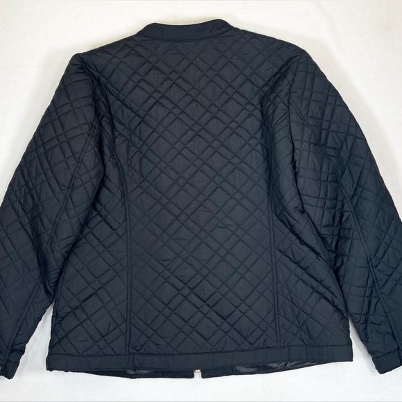 CHARTER CLUB Women's Black Quilted Point Collar Lined Bomber Jacket  Size Large - Picture 3 of 13